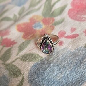 Elegant Multicolor Teardrop Ring